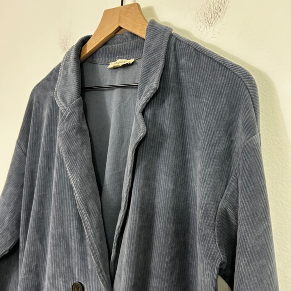 Madewell Knit Corduroy Redford Blazer Blue Neutral Minimalist Size M - Picture 4 of 12